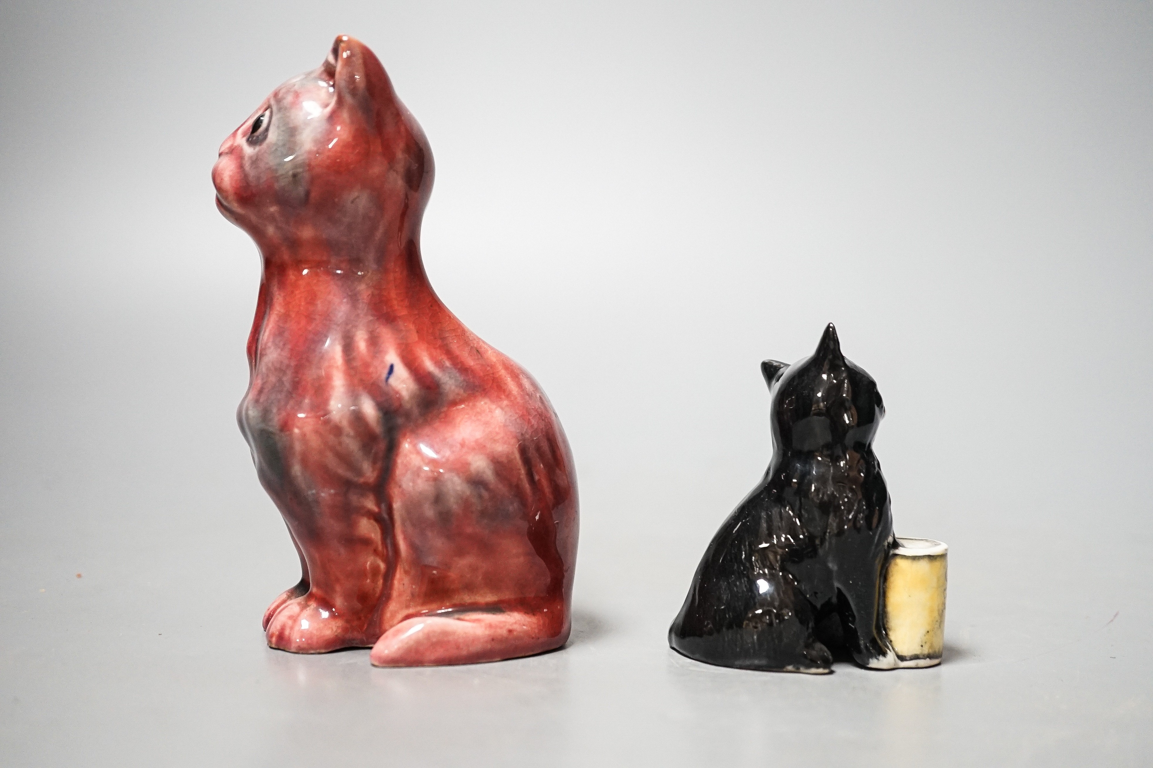 Two pottery cats; Barum and Royal Doulton 12cm 12cm. & 6.5cm.